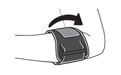 Positioning tendon pad below elbow.