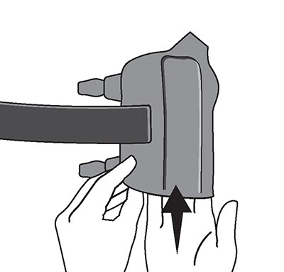 Loosening fasteners and middle strap, and sliding hand into wrist support brace.