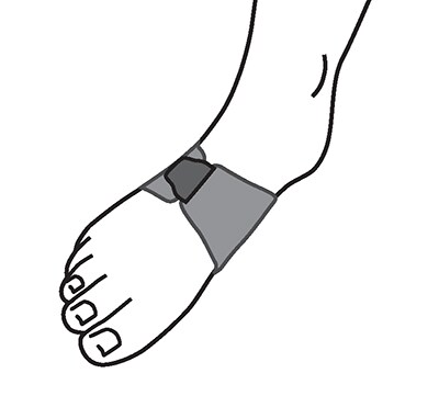Securing with hook tab.
