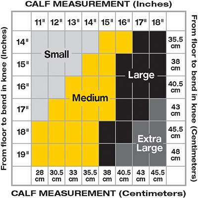 Sizing chart