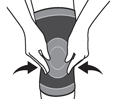 Positioning to align with knee cap.