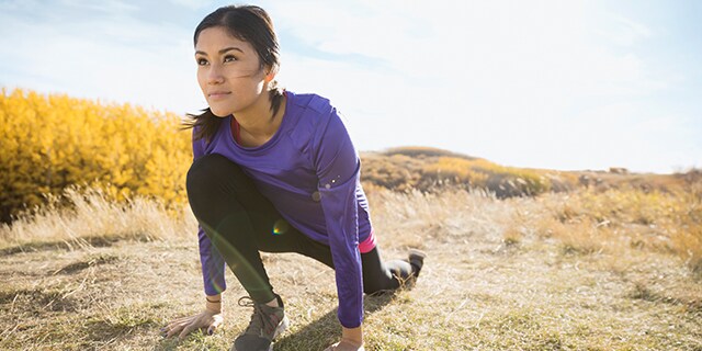 Woman Stretching to prevent Plantar Fasciitis