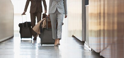 Walking with suitcases
