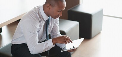 Man on iPad