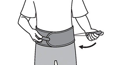 Securing straps around the front.