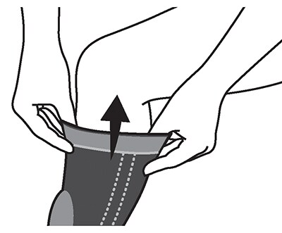 Sliding leg into the knee stabilizer.