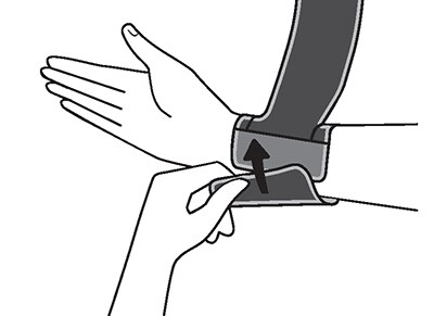Opening wrist support and wrapping and securing the main strap.